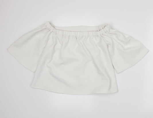 Glamorous Womens White Basic T-Shirt Size S
