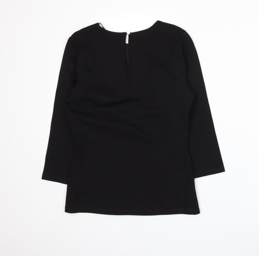 Julien Macdonald Womens Black Basic T-Shirt Size 12