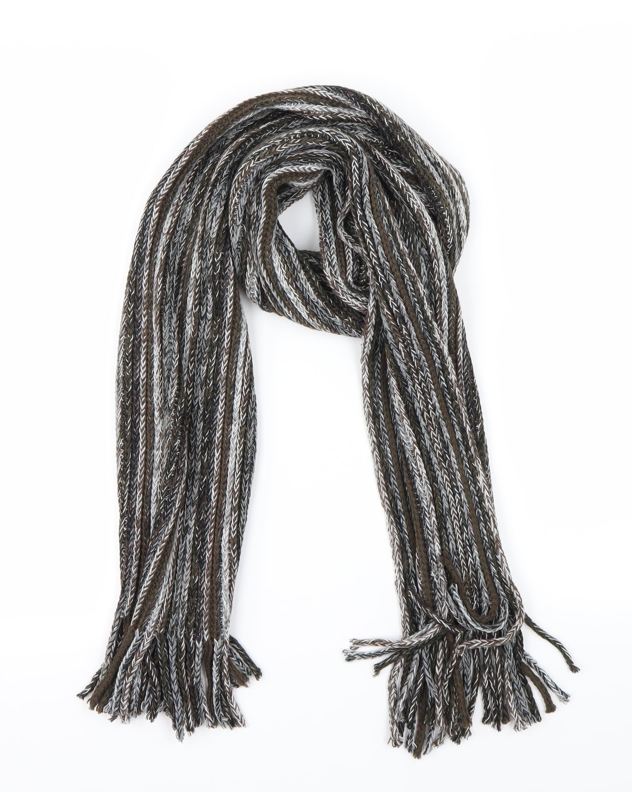 Preworn Brown Striped Scarf