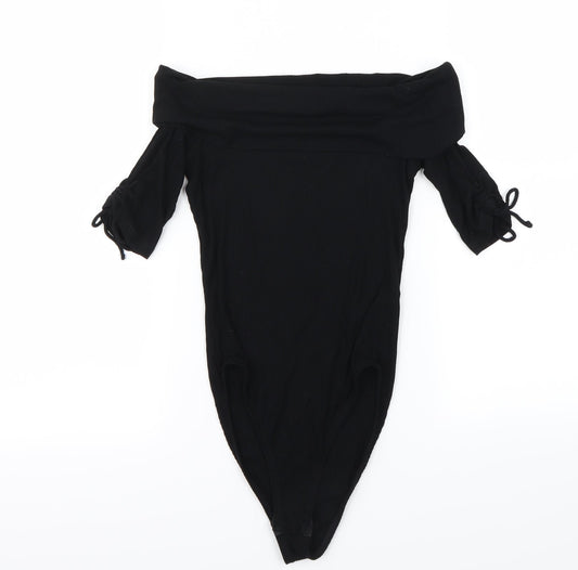 Topshop Womens Black Bodysuit One-Piece Size 8