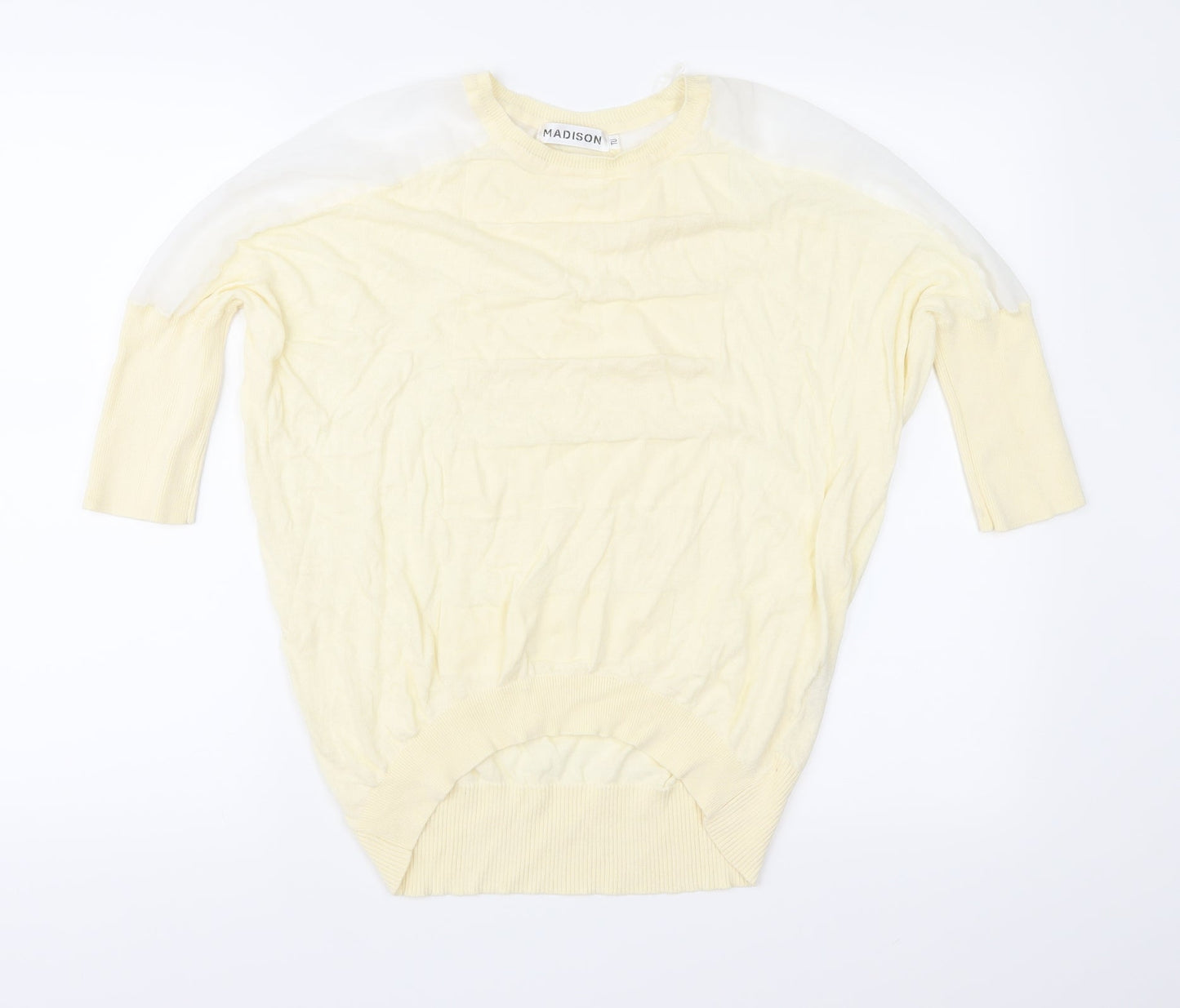 Madison Womens Yellow Knit Pullover Jumper Size L