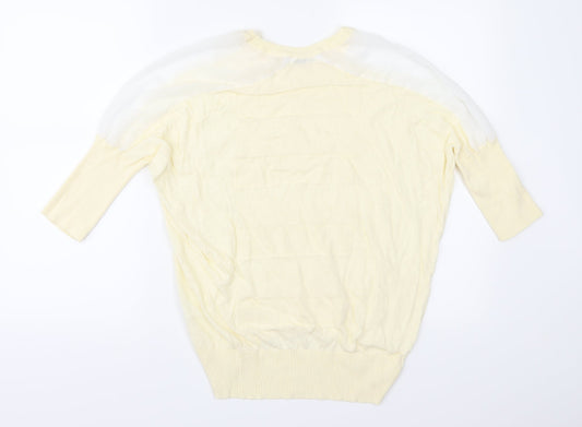 Madison Womens Yellow  Knit Pullover Jumper Size L