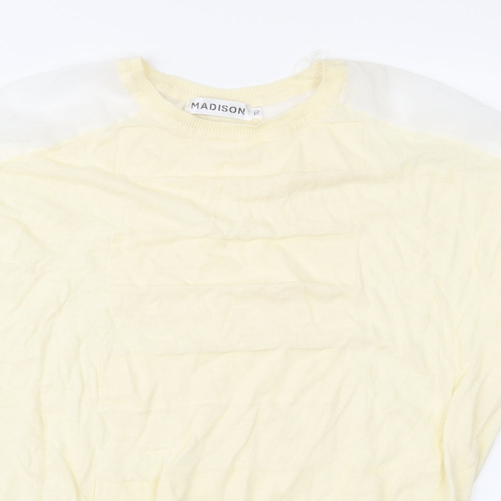 Madison Womens Yellow Knit Pullover Jumper Size L