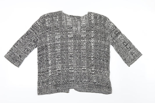 Pure & Natural Womens Black Knit Cardigan Jumper Size XL
