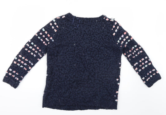 F&F Womens Blue Polka Dot Pullover Jumper Size 16