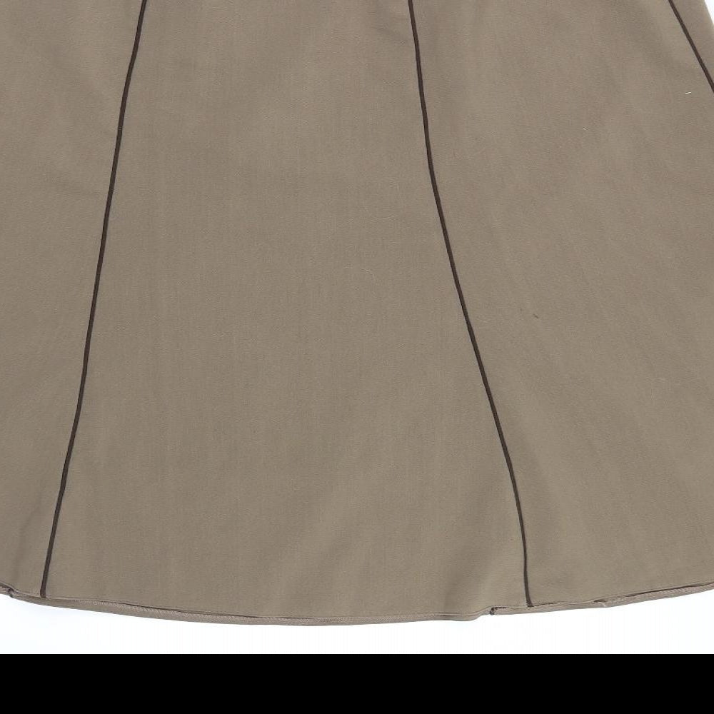 Brand and care label for Preworn women’s green a-line skirt, size UK 20