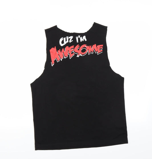 Authentic Womens Black Basic Tank Size M