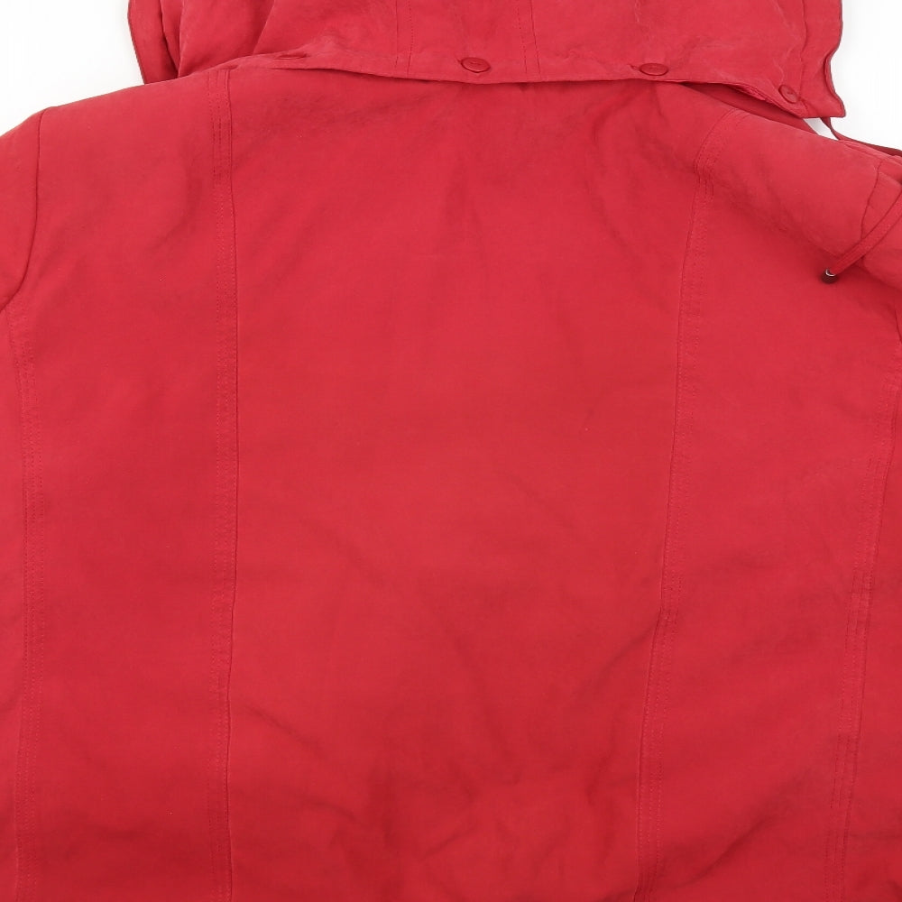 Brand and care label for BM women’s red jacket coat, size XL