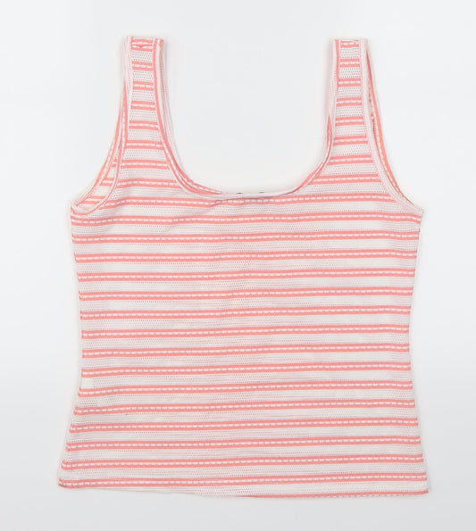 Anel Womens Pink Striped Basic Tank Size S