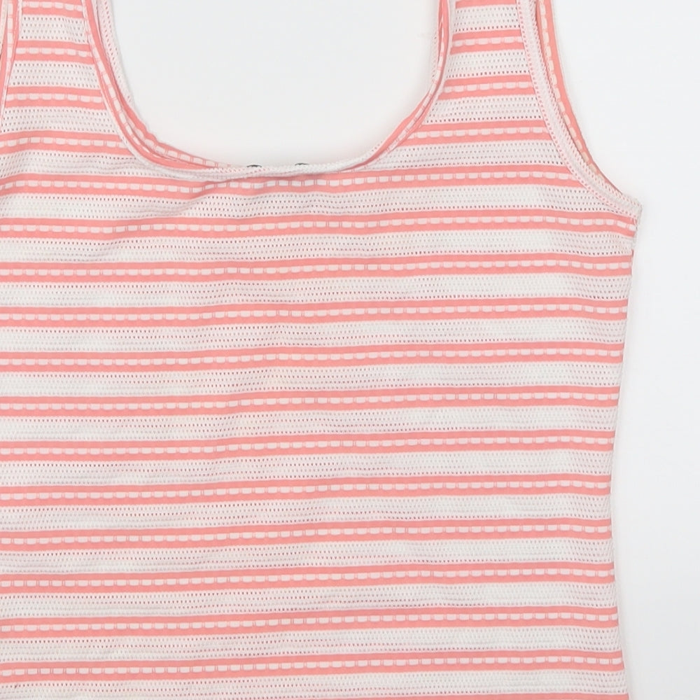Anel Womens Pink Striped Basic Tank Size S