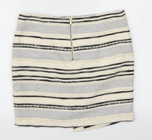 H&M Womens Beige Striped Straight & Pencil Skirt Size 12