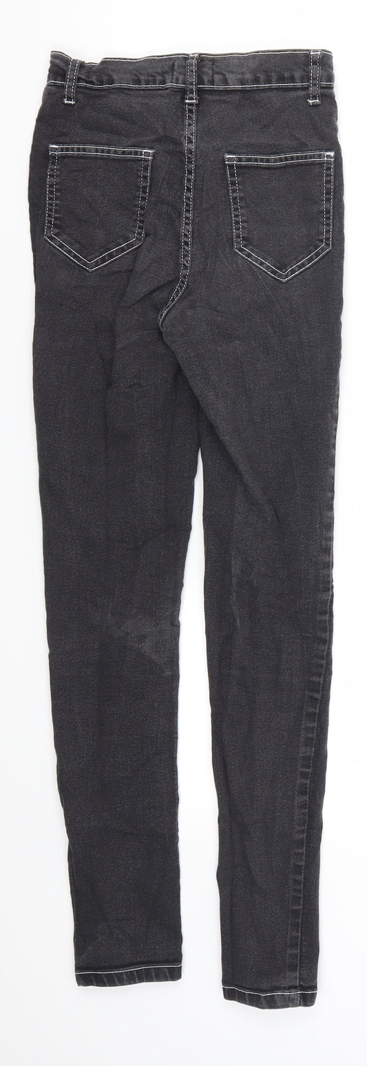 Pretty Little Thing Womens Grey Denim Straight Jeans Size 6 L26.5 in