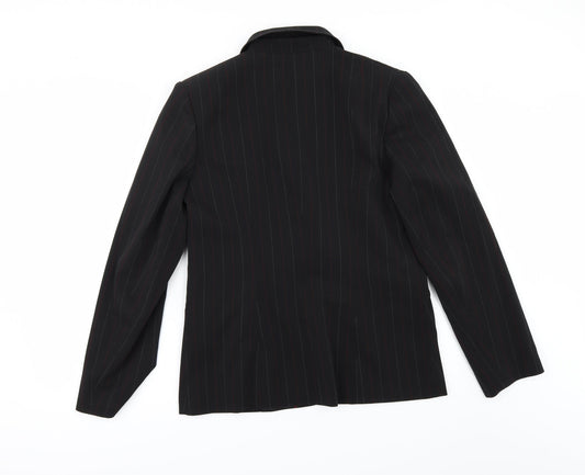 Liquid Womens Black Striped Jacket Suit Jacket Size 14