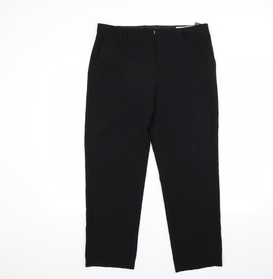 Marks and Spencer Womens Black Trousers Size 14 L26 in