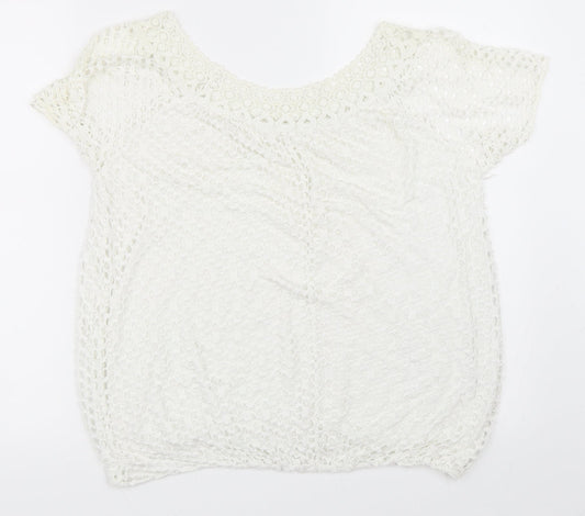 Preworn Womens White Basic T-Shirt Size L