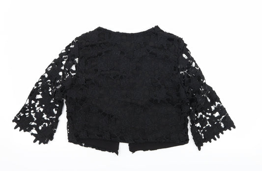 Preworn Womens Black Crochet Jacket Size M