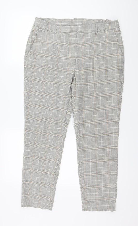 Preworn Womens Grey Check Trousers Size 34 in L26 in
