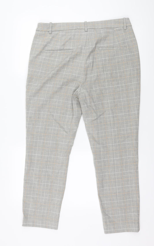 Preworn Womens Grey Check Trousers Size 34 in L26 in