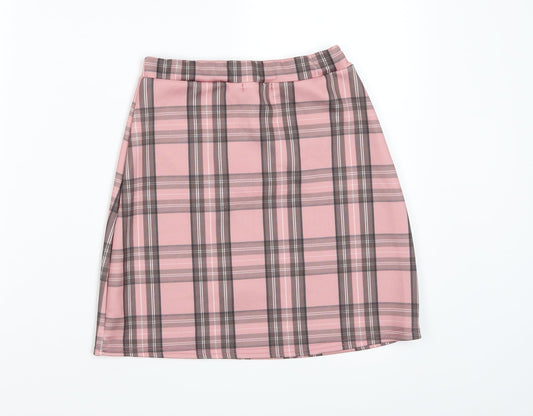 Pretty little thing Womens Pink Check A-Line Size 8