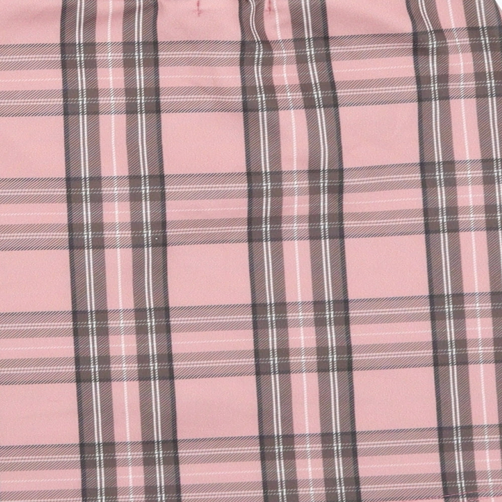 Pretty little thing Womens Pink Check A-Line Size 8