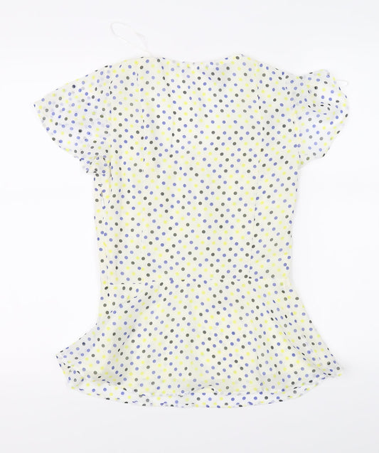Pepperberry Womens Ivory Polka Dot Basic Blouse Size 8