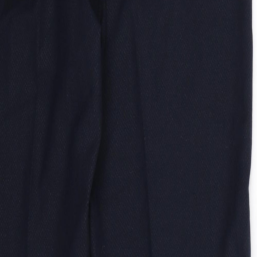 Brand and care label for Preworn women’s blue dress pants trousers, size UK 8, 30-inch leg