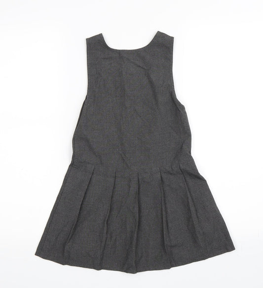 Top Class Girls Grey Pinafore/Dungaree Dress Size 5-6 Years
