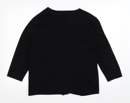 Gerry Weber Womens Black Cardigan Jumper Size 14 - see through front