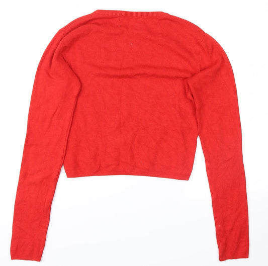 Pull&Bear Womens Red Pullover Jumper Size M