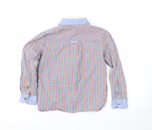 John Lewis Boys Blue Plaid Basic Button-Up Size 6 Years