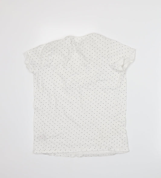 Primark Girls White Spotted Jersey Basic T-Shirt Size 13-14 Years