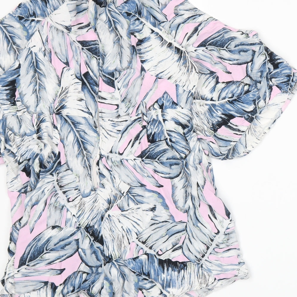 Brand and care label for Miss Selfridge women’s black floral a-line, size UK 10