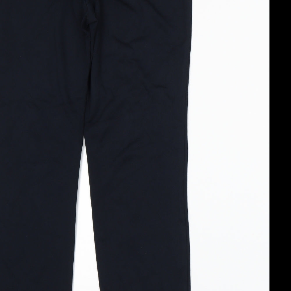 Brand and care label for Marks & Spencer women’s blue sweatpants, size UK 10, 26-inch leg