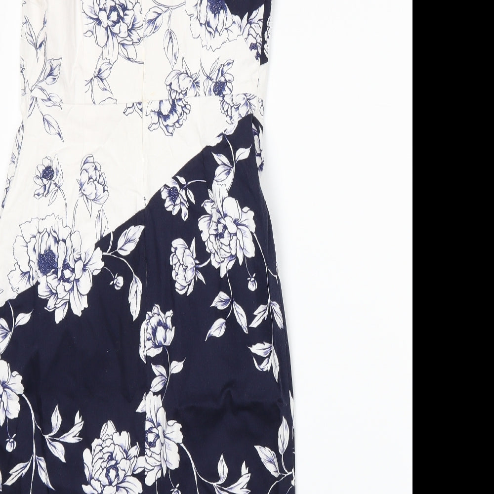 Soon Womens Blue Floral Bodycon Size 8