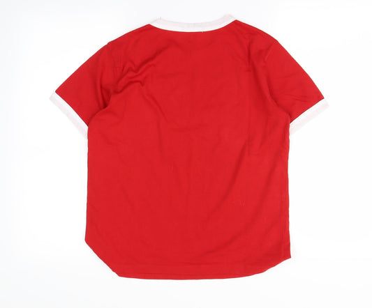 Boohoo Womens Red Basic T-Shirt Size 6