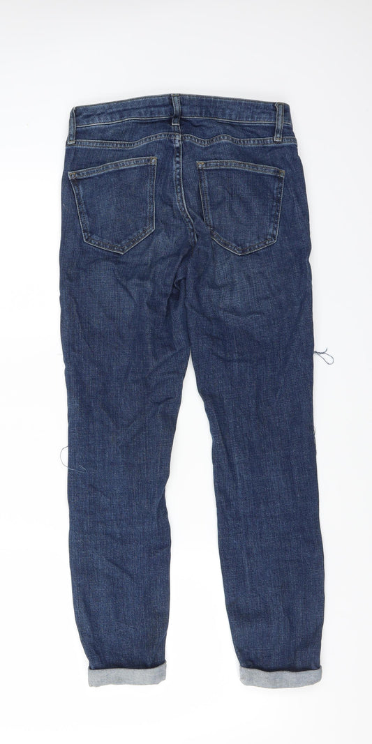 Topshop Womens Blue Skinny Jeans Size 25 in L32 in - DISTRESSED