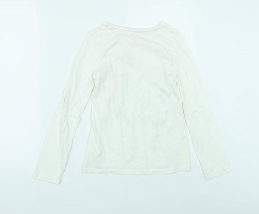 Preworn Girls White Basic T-Shirt Size 11-12 Years