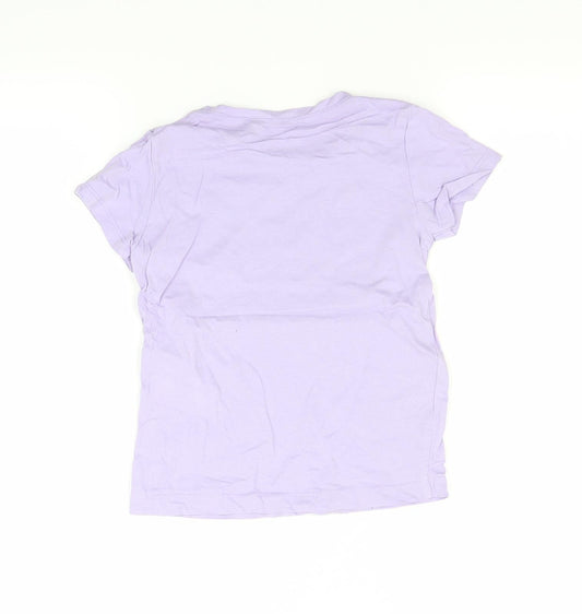 H&M Girls Purple Basic T-Shirt Size 5 Years - Frozen