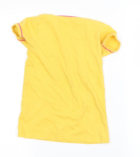 pink avenue Girls Yellow Basic T-Shirt Size 6 Years