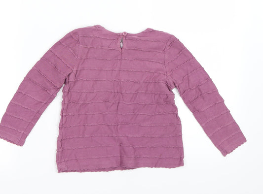 Preworn Girls Purple Basic T-Shirt Size 3-4 Years
