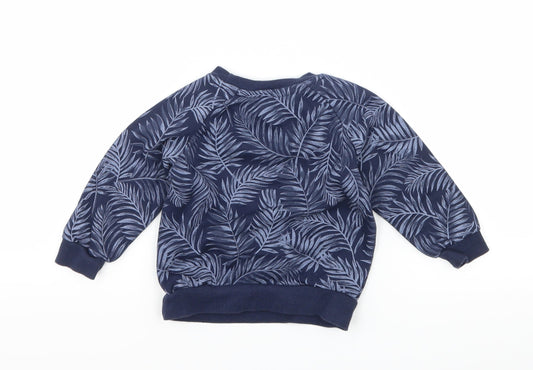Primark Boys Blue Floral Jersey Pullover Jumper Size 9-12 Months - Surfer dude