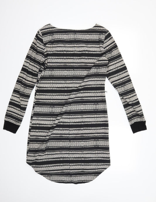 Preworn Womens Black Striped Shift Size M