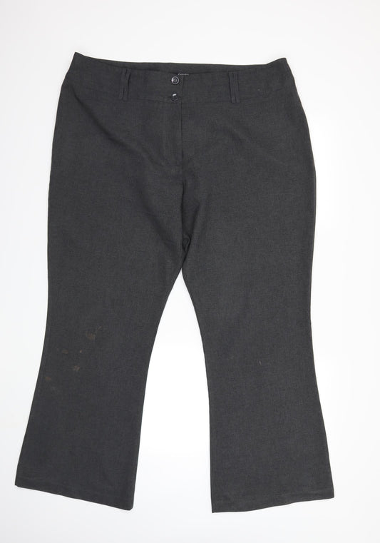 Papaya Womens Grey Trousers Size 24 L31 in