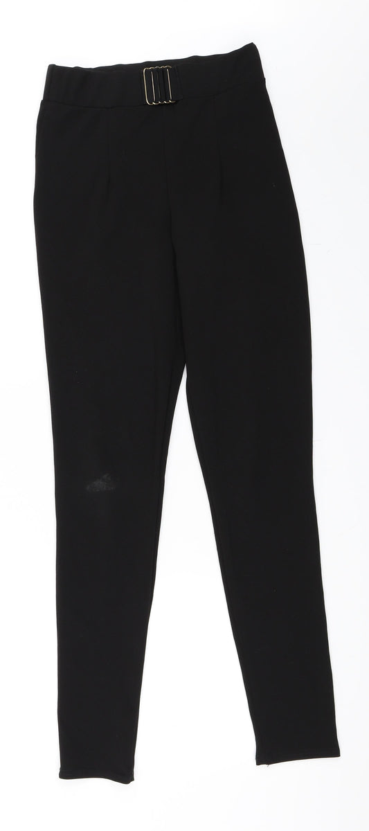 PRETTYLITTLETHING Womens Black Carrot Trousers Size 8 L30 in