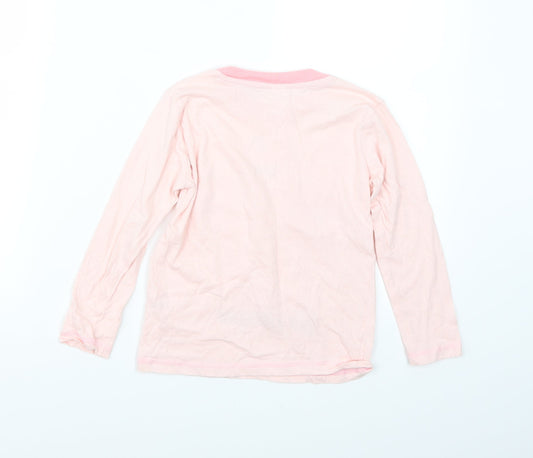 Preworn Girls Pink Basic T-Shirt Size 6-7 Years