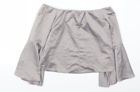 Miss Selfridge Womens Grey Basic Blouse Size 12