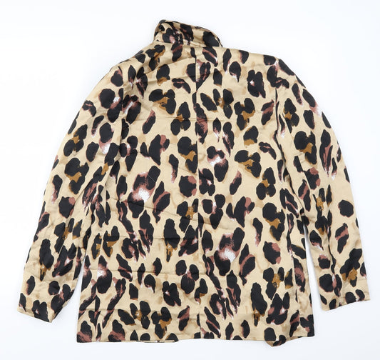Missguided Womens Beige Animal Print Jacket Size 8
