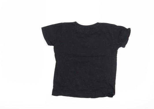 Preworn Boys Black Basic T-Shirt Size 4-5 Years - Flossin