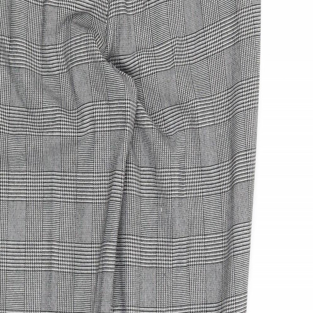 NEXT Womens Black Houndstooth Trousers Size 6 L27 in