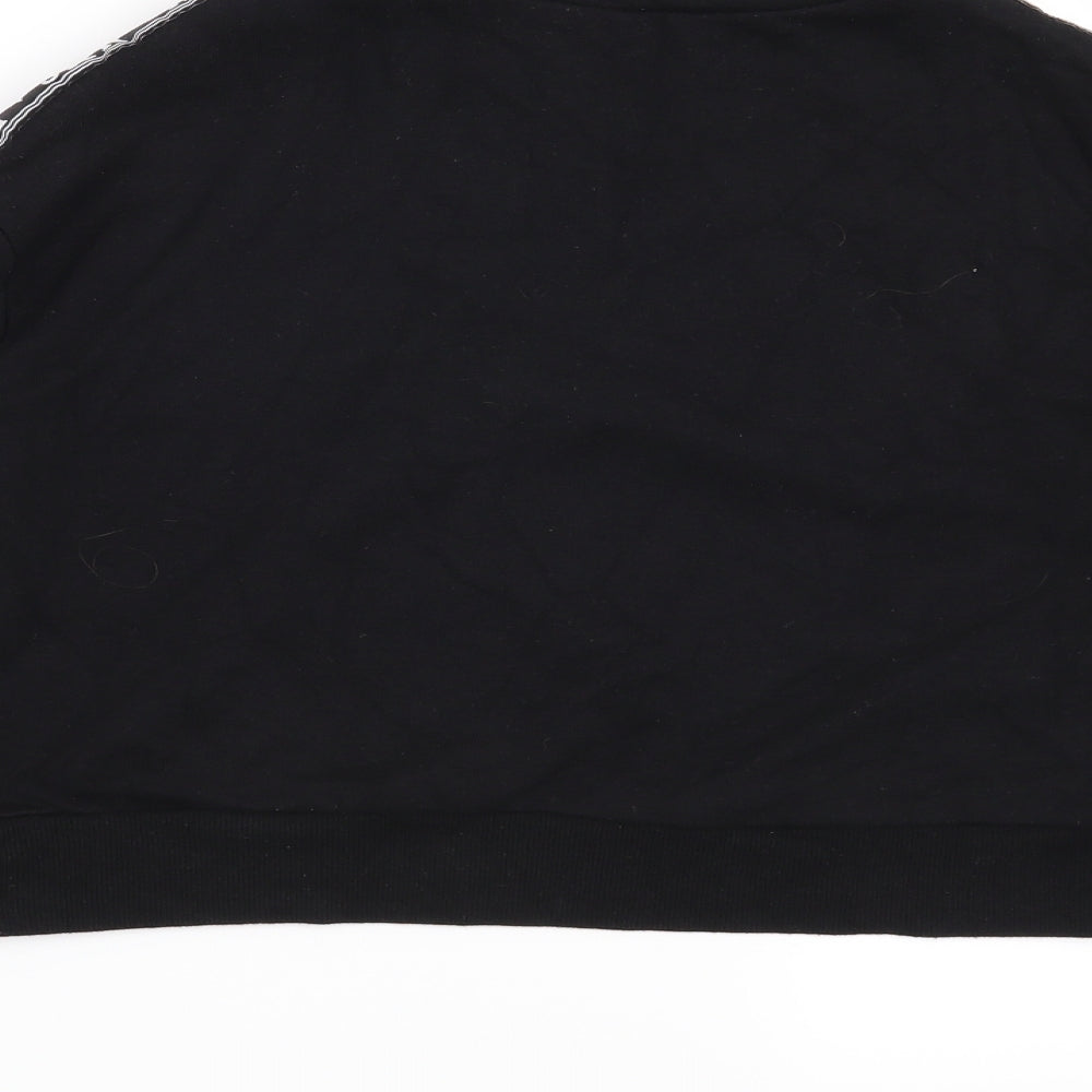 Brand and care label for H&M women’s black pullover sweatshirt, size XS, - nyc